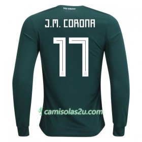 Camisolas de Futebol México J.M.Corona 17 Equipamento Principal Copa do Mundo 2018 Manga Comprida